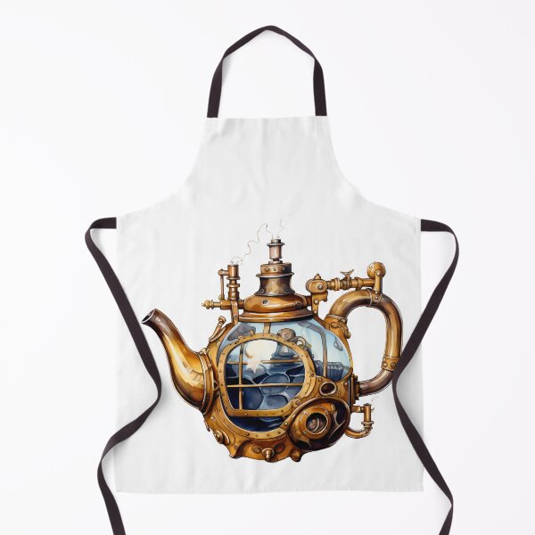 Item preview, Steampunk Teapot – Vintage Clockwork Illustration designed and sold by SchorlCraft.