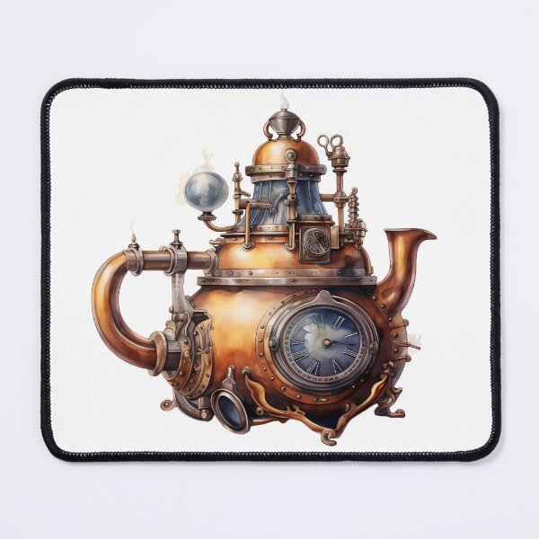 Item preview, Steampunk Teapot – Vintage Clockwork Illustration designed and sold by SchorlCraft.
