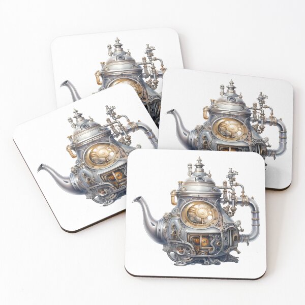 Item preview, Steampunk Teapot – Vintage Clockwork Illustration designed and sold by SchorlCraft.