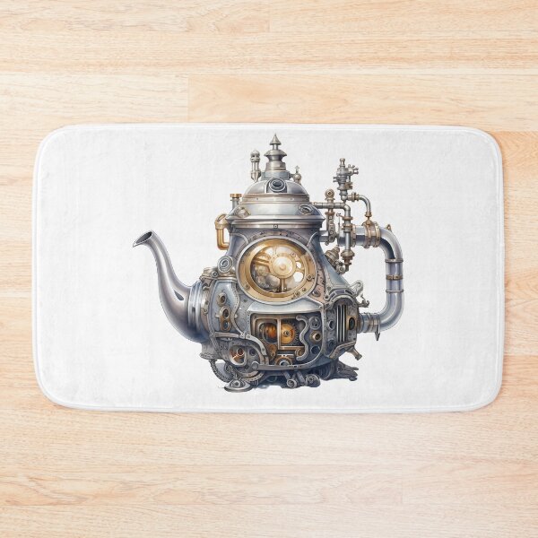 Item preview, Steampunk Teapot – Vintage Clockwork Illustration designed and sold by SchorlCraft.