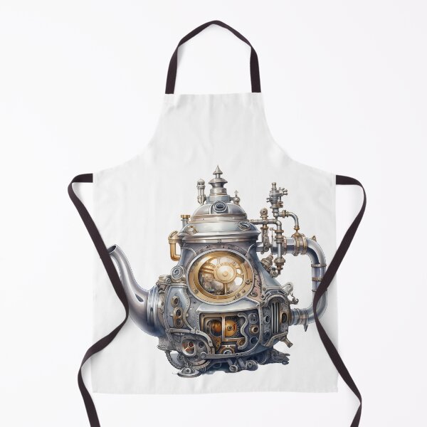 Item preview, Steampunk Teapot – Vintage Clockwork Illustration designed and sold by SchorlCraft.