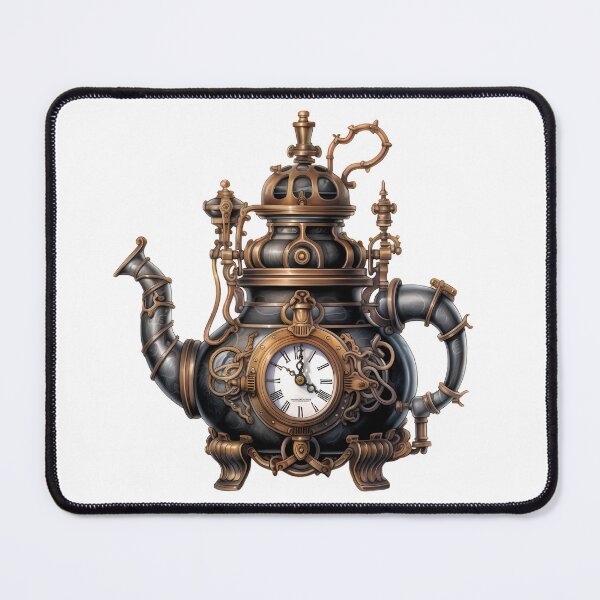 Item preview, Steampunk Teapot – Vintage Clockwork Illustration designed and sold by SchorlCraft.