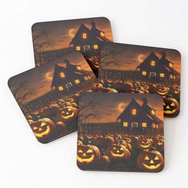 Item preview, Happy Halloween:  Spooky pumpkin patch with jack o lanterns designed and sold by Gilby-Designs.