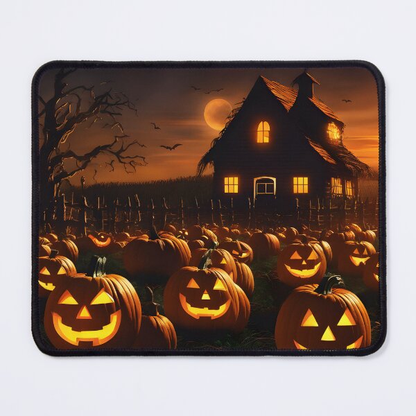 Item preview, Happy Halloween: Spooky pumpkin patch with jack o lanterns designed and sold by Gilby-Designs.