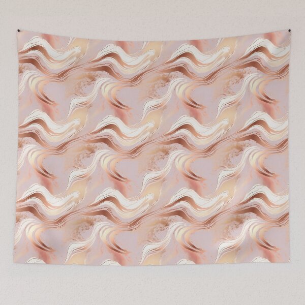 Item preview, swirly luxury vintage rose gold marble with gold ornaments designed and sold by Branjos.