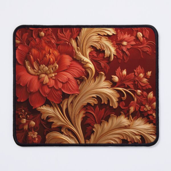 Item preview, Vintage Red and Gold Floral Wallpaper designed and sold by urbanmidnight.