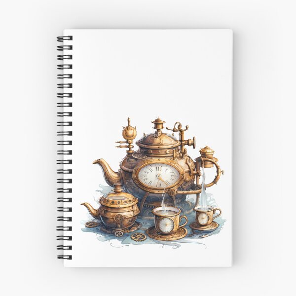 Item preview, Steampunk Tea Set – Mechanical Elegance Fantasy Design designed and sold by SchorlCraft.