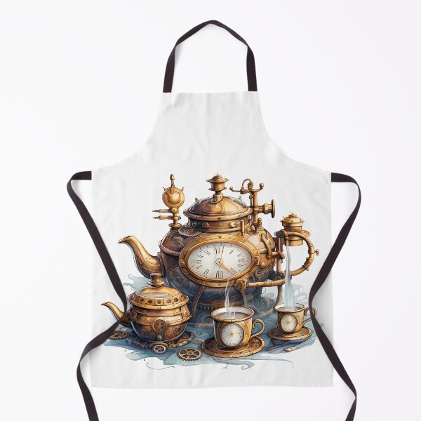 Item preview, Steampunk Tea Set – Mechanical Elegance Fantasy Design designed and sold by SchorlCraft.