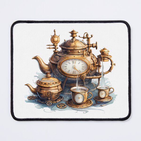 Item preview, Steampunk Tea Set – Mechanical Elegance Fantasy Design designed and sold by SchorlCraft.