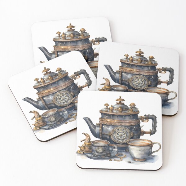 Item preview, Steampunk Tea Set – Mechanical Elegance Fantasy Design designed and sold by SchorlCraft.