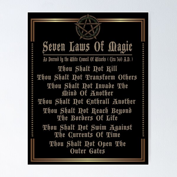 Item preview, Seven Laws Of Magic Gold Border-Dresden Files designed and sold by HavenDesign.