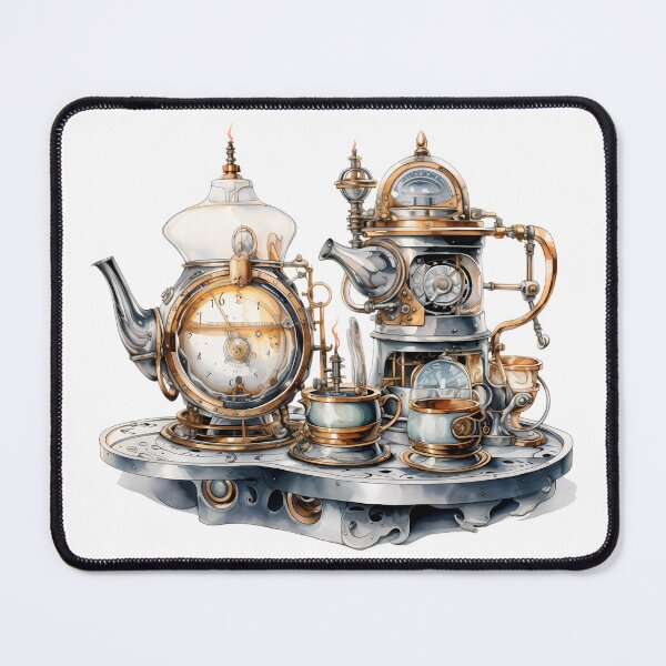 Item preview, Steampunk Tea Set – Mechanical Elegance Fantasy Design designed and sold by SchorlCraft.