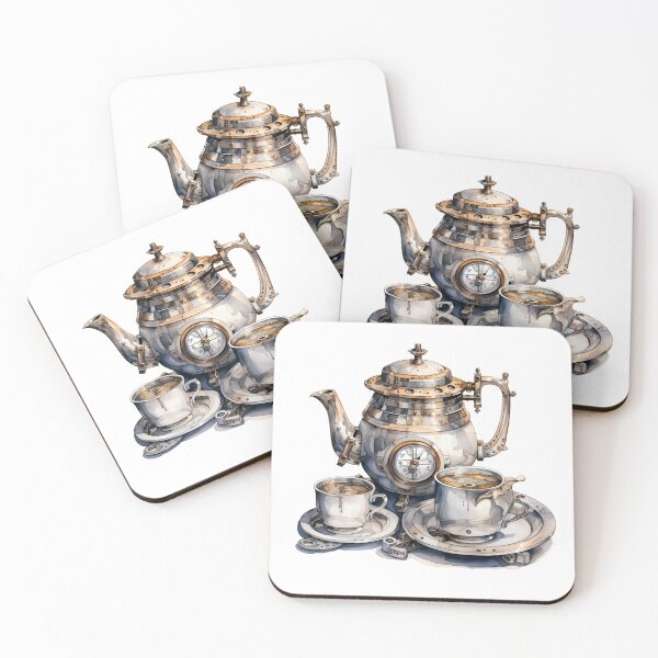 Item preview, Steampunk Tea Set – Mechanical Elegance Fantasy Design designed and sold by SchorlCraft.