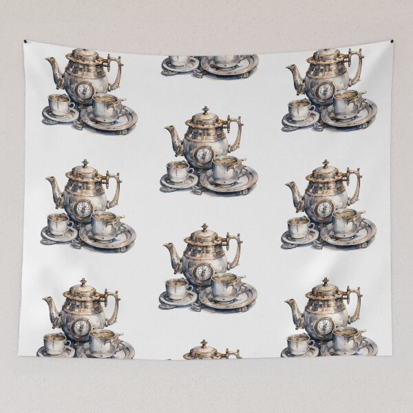Item preview, Steampunk Tea Set – Mechanical Elegance Fantasy Design designed and sold by SchorlCraft.