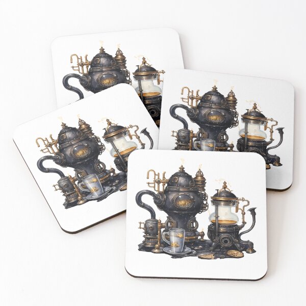 Item preview, Steampunk Tea Set – Mechanical Elegance Fantasy Design designed and sold by SchorlCraft.