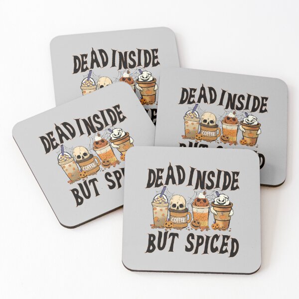 Item preview, Dead Inside But Spiced Skull Halloween Drinks shirt, by DAM Creative, designed and sold by DAM Creative ⭐⭐⭐⭐⭐.