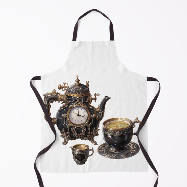 Item preview, Steampunk Tea Set – Mechanical Elegance Fantasy Design designed and sold by SchorlCraft.