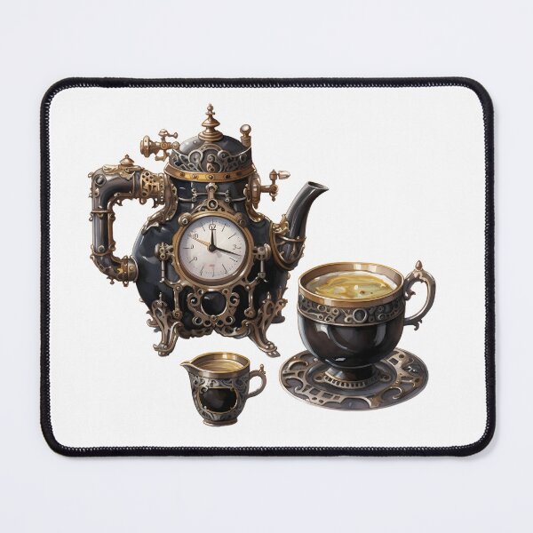 Item preview, Steampunk Tea Set – Mechanical Elegance Fantasy Design designed and sold by SchorlCraft.
