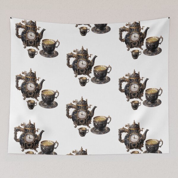 Item preview, Steampunk Tea Set – Mechanical Elegance Fantasy Design designed and sold by SchorlCraft.