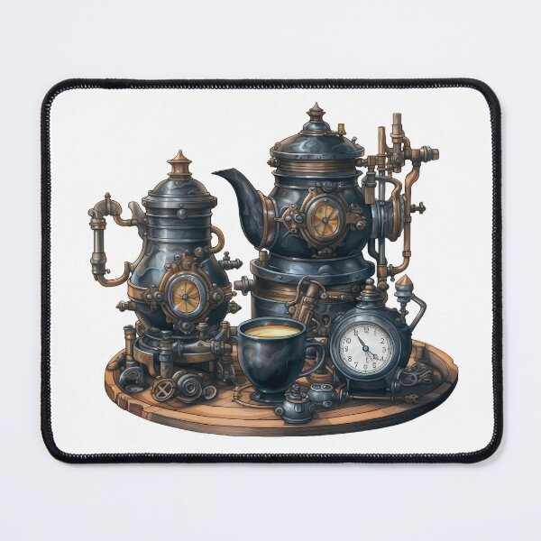Item preview, Steampunk Tea Set – Mechanical Elegance Fantasy Design designed and sold by SchorlCraft.