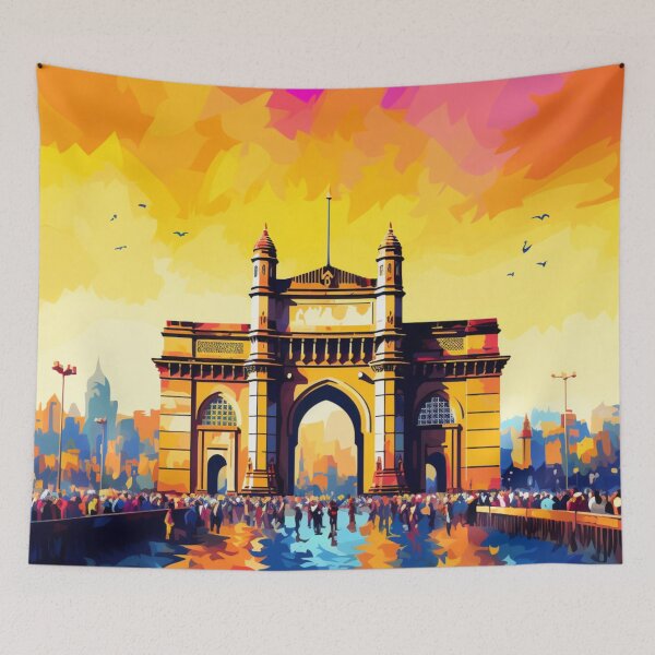Item preview, A Pop Art Travel Print of Mumbai - India designed and sold by StudioRedKoala.