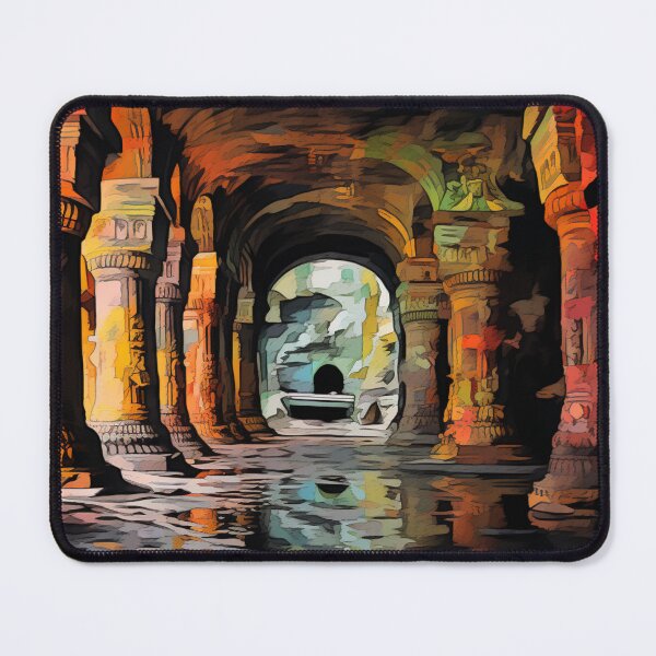 Item preview, A Pop Art Travel Print of the Elephanta Caves in Mumbai - India designed and sold by StudioRedKoala.