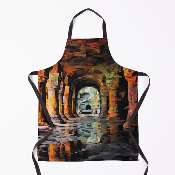 Item preview, A Pop Art Travel Print of the Elephanta Caves in Mumbai - India designed and sold by StudioRedKoala.