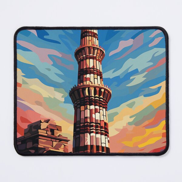 Item preview, A Pop Art Travel Print of Qutub Minar - Delhi - India designed and sold by StudioRedKoala.