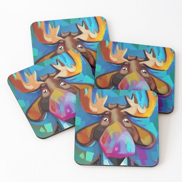 Item preview, Funny Colorful Moose Abstract Art Cubism Art designed and sold by Nature's Fancy.