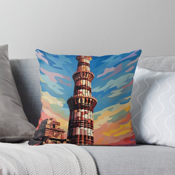 Item preview, A Pop Art Travel Print of Qutub Minar - Delhi - India designed and sold by StudioRedKoala.