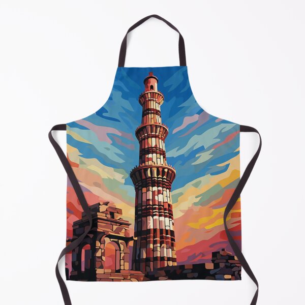 Item preview, A Pop Art Travel Print of Qutub Minar - Delhi - India designed and sold by StudioRedKoala.