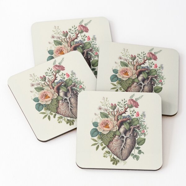 Item preview, Anatomical Heart with Flowers designed and sold by bngc.