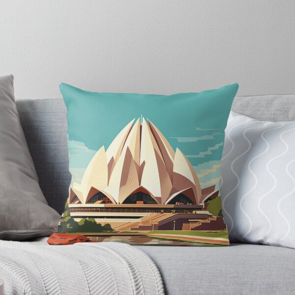 Item preview, A Pop Art Travel Print of the Lotus Temple in Delhi - India designed and sold by StudioRedKoala.