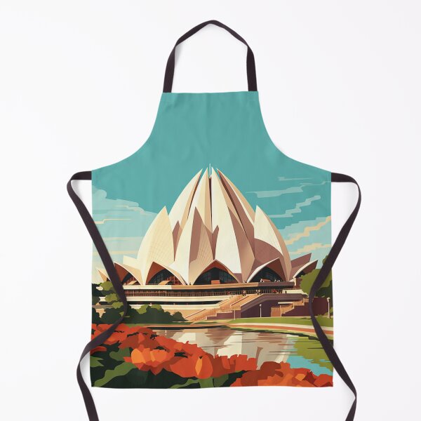 Item preview, A Pop Art Travel Print of the Lotus Temple in Delhi - India designed and sold by StudioRedKoala.