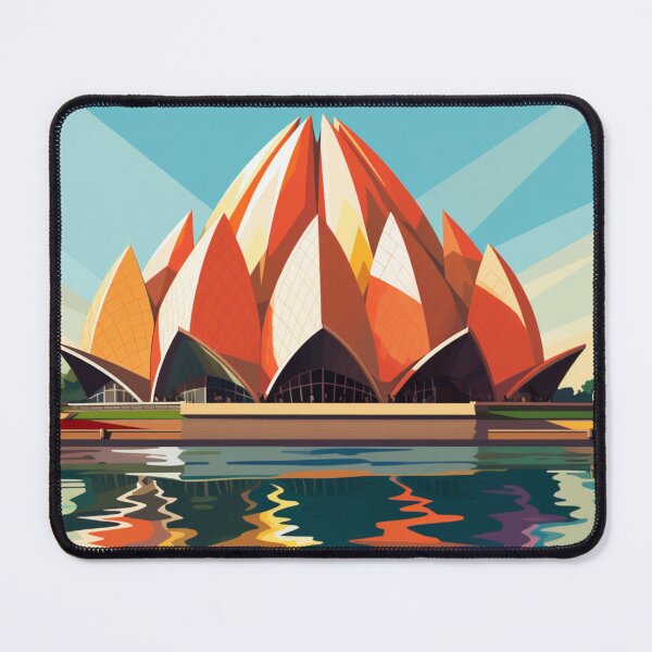 Item preview, A Pop Art Travel Print of the Lotus Temple in Delhi - India designed and sold by StudioRedKoala.