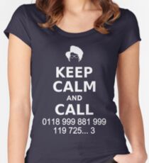 Keep Calm and Call 0118 999 881 999 119 725... Women's Fitted Scoop T-Shirt