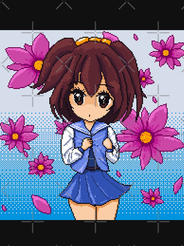 Thumbnail 7 of 7, Classic T-Shirt, Anime School Girl pixel art designed and sold by djspacegr.