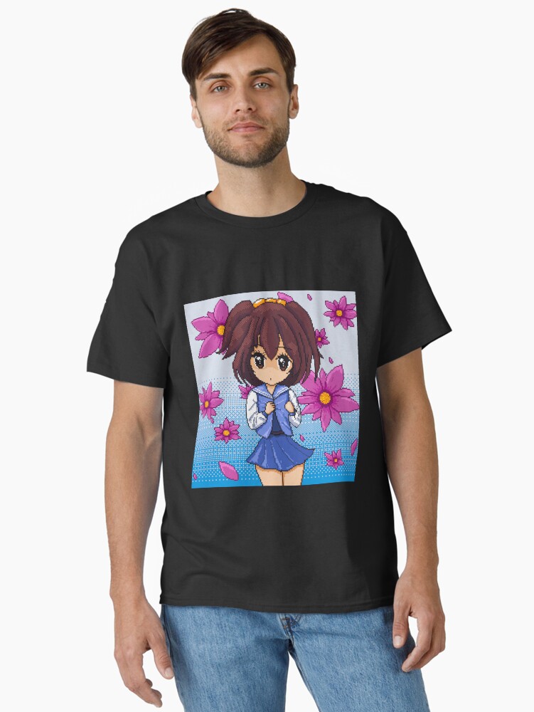 Thumbnail 2 of 7, Classic T-Shirt, Anime School Girl pixel art designed and sold by djspacegr.