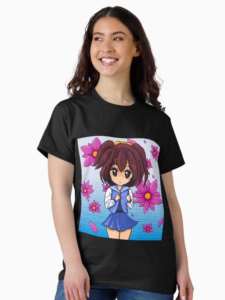 Thumbnail 1 of 7, Classic T-Shirt, Anime School Girl pixel art designed and sold by djspacegr.