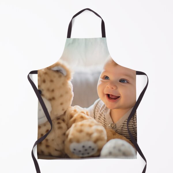 Item preview, Cute baby with his stuffed toy designed and sold by WallWhimsyWorks.