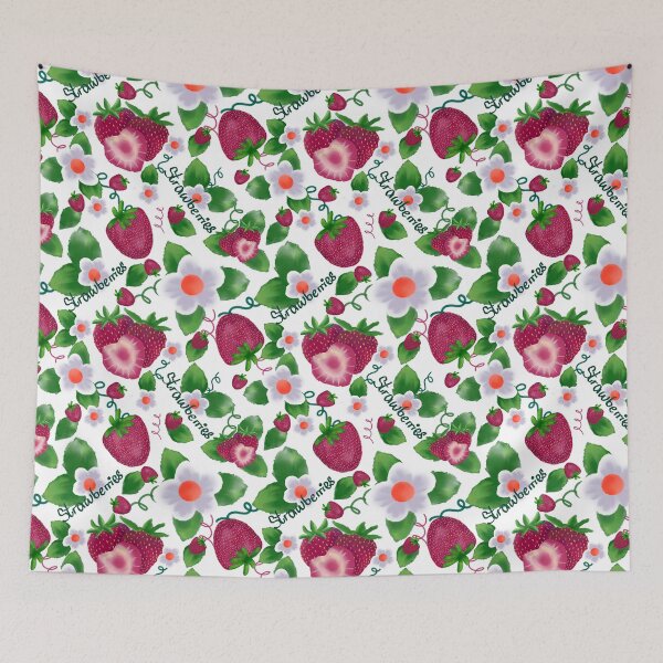 Item preview, Fuchsia strawberry pattern  designed and sold by MarieCormier.
