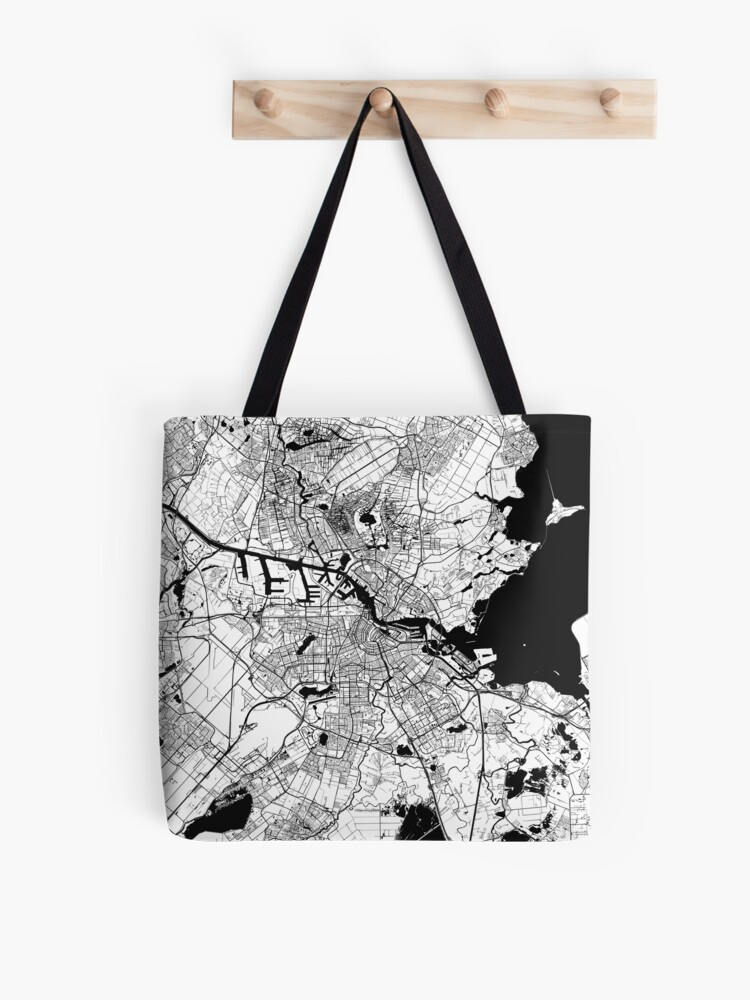 Thumbnail 1 of 2, Tote Bag, Amsterdam City minimal Map (Netherlands, Europe) designed and sold by NileKue.