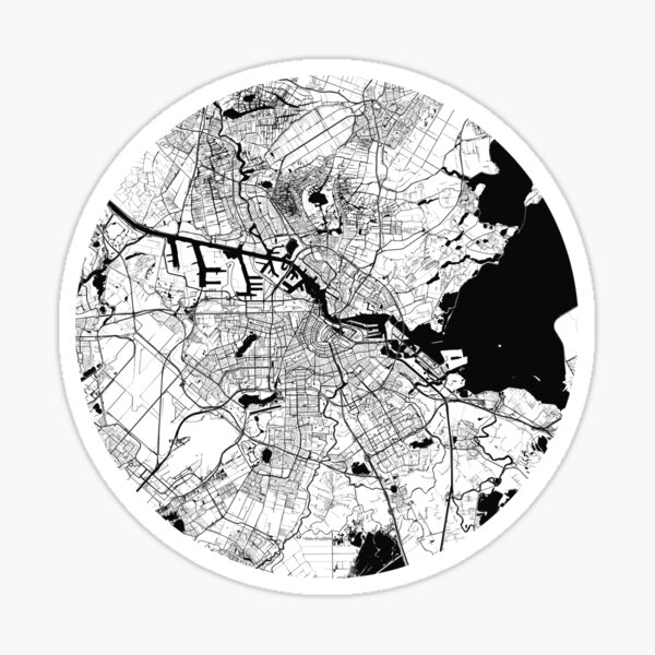 Artikel-Vorschau von Amsterdam City Minimal Map (Niederlande, Europa), designt und verkauft von Unique City maps all over the world.