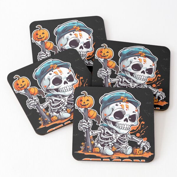 Item preview, Bone Chilling Season - Cute Skeleton with Pumpkin: Halloween T-Shirt designed and sold by PlayfulMuse.