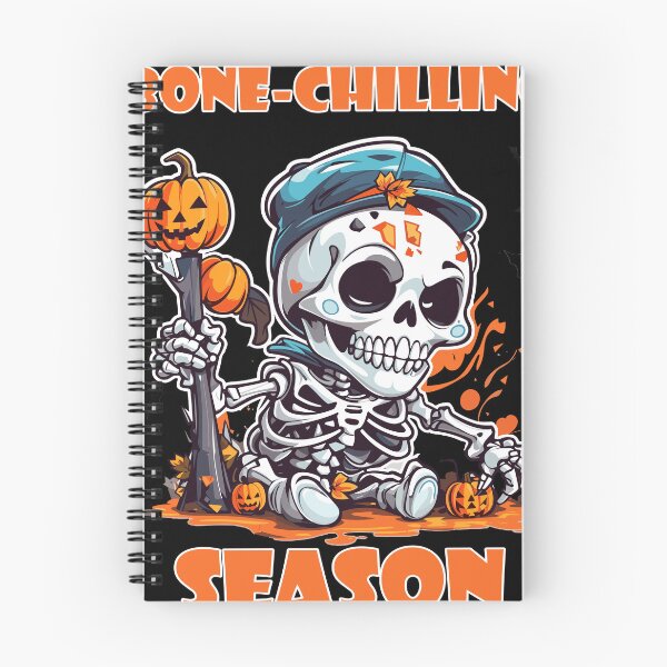 Item preview, Bone Chilling Season - Cute Skeleton with Pumpkin: Halloween T-Shirt designed and sold by PlayfulMuse.