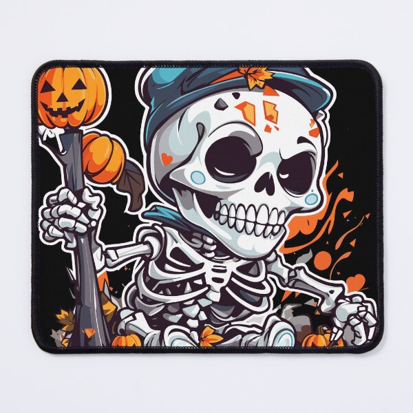 Item preview, Bone Chilling Season - Cute Skeleton with Pumpkin: Halloween T-Shirt designed and sold by PlayfulMuse.