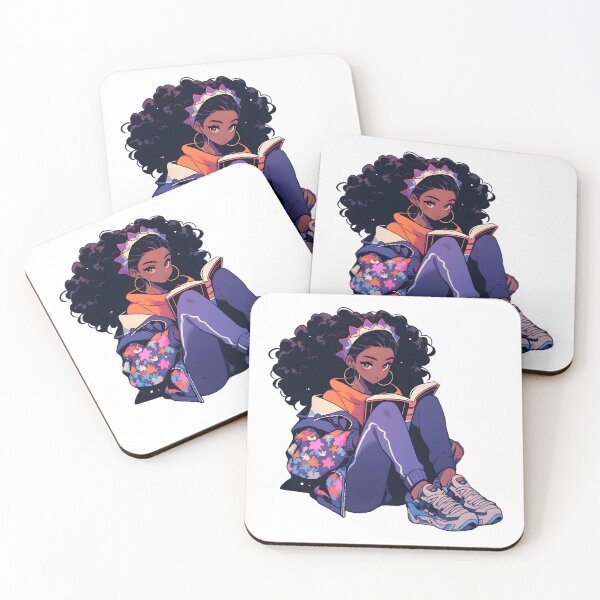 Item preview, The Black Girl Book Lover - Reading Cartoon Characters designed and sold by Ordinary Life Works.