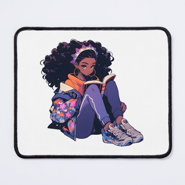 Item preview, The Black Girl Book Lover - Reading Cartoon Characters designed and sold by Ordinary Life Works.