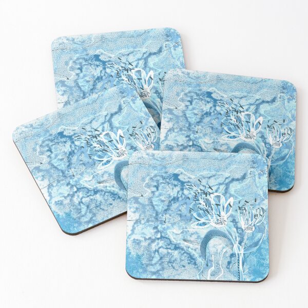 Item preview, BlueFlowers with marble look designed and sold by AdRonDesign.