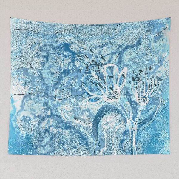 Item preview, BlueFlowers with marble look designed and sold by AdRonDesign.